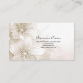 Ivory White Flowers Business Card 名刺 (裏面)