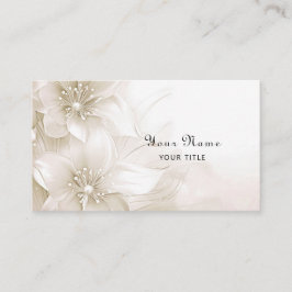 Ivory White Flowers Business Card 名刺