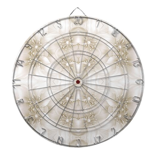 Ivory White Flowers Dartboard ダーツボード (正面)