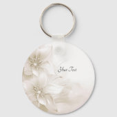 Ivory White Flowers Keychain キーホルダー (正面)