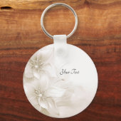 Ivory White Flowers Keychain キーホルダー (正面)