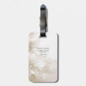 Ivory White Flowers Luggage Tag ラゲッジタグ (裏面縦)