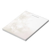 Ivory White Flowers Notepad ノートパッド (回転)