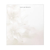 Ivory White Flowers Notepad ノートパッド (正面)