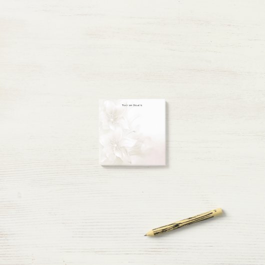 Ivory White Flowers Post it Notes ポストイット (デスク上)