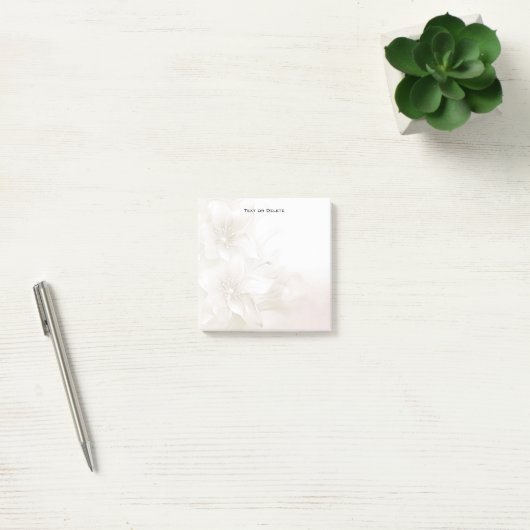 Ivory White Flowers Post it Notes ポストイット (オフィス)