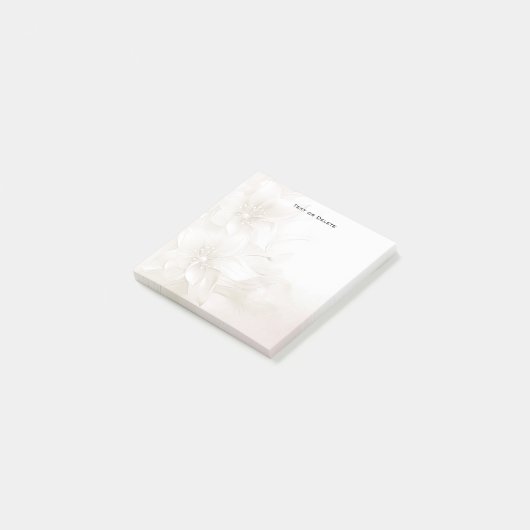 Ivory White Flowers Post it Notes ポストイット (アングル)