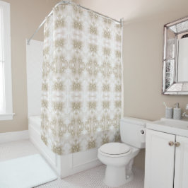 Ivory White Flowers Shower Curtain シャワーカーテン