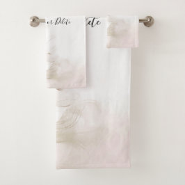 Ivory White Flowers Towel Set バスタオルセット
