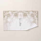 Ivory White Flowers Towel Set バスタオルセット (ハンドタオル)