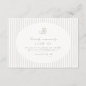 Ivory White & Sand | Floral Striped RSVP Response (正面)