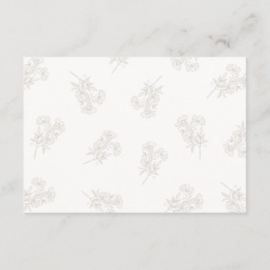 Ivory White & Sand | Floral Striped RSVP Response (裏面)