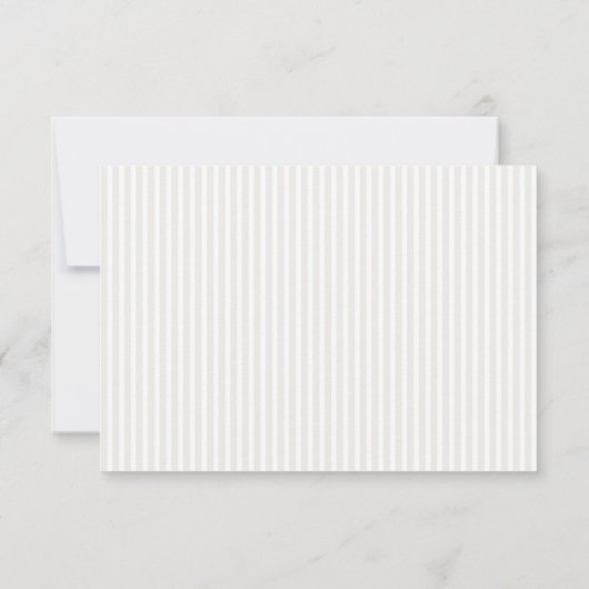 Ivory White | Stripe & Floral Wedding RSVP Card (裏面)