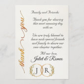 Ivory - Wildflowers, Monogram & Thank You  メニュー (裏面)