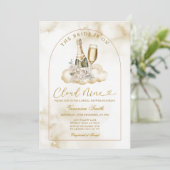 Ivory Wine The Bride is Cloud Nine Bridal Shower 招待状 (スタンド正面)