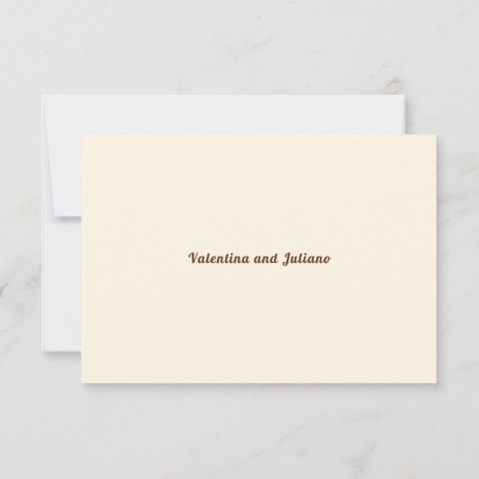 Ivory With Brown Text Wedding RSVP (裏面)