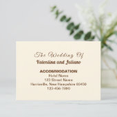 Ivory with Brown Typography Wedding Accommodation エンクロージャーカード (スタンド正面)