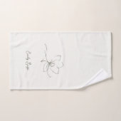 Ivory Zen Yoga Floral Line Art Sage Green ハンドタオル (ハンドタオル)