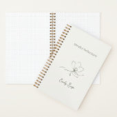 Ivory Zen Yoga Floral Line Art Sage Green Luxury ノートブック (内側)