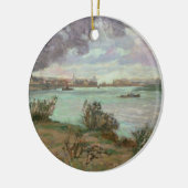Ivryのセーヌ河そしてマルヌの合流 セラミックオーナメント (左)