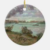 Ivryのセーヌ河そしてマルヌの合流 セラミックオーナメント (裏面)