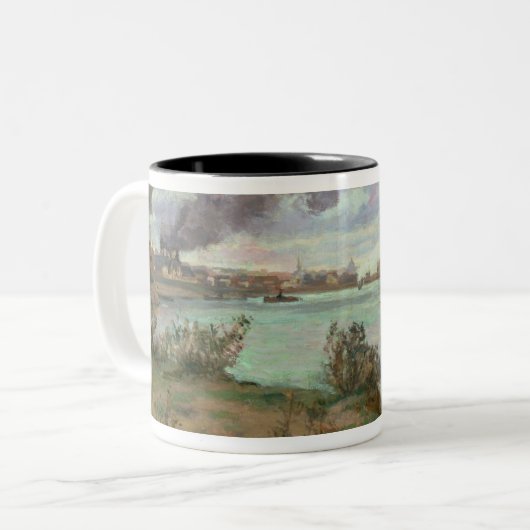 Ivryのセーヌ河そしてマルヌの合流 ツートーンマグカップ (正面左)