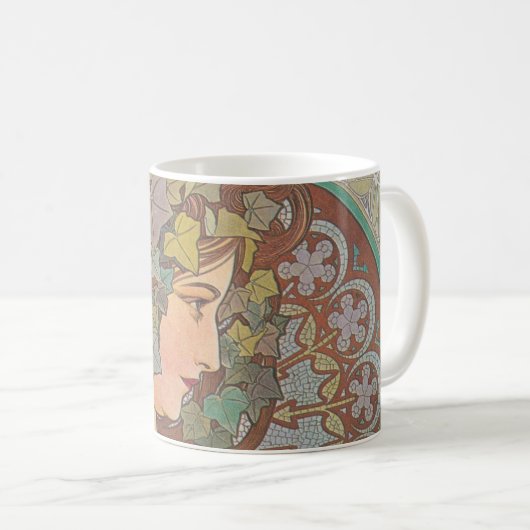 Ivy - Alphonse Mucha コーヒーマグカップ (正面右)