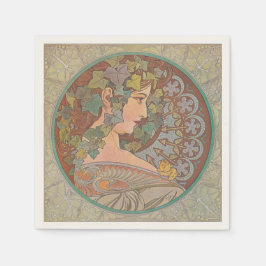 Ivy - Alphonse Mucha スタンダードカクテルナプキン