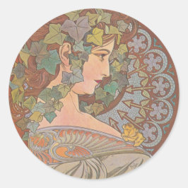 Ivy - Alphonse Mucha ラウンドシール