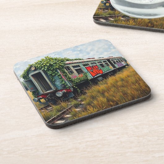 Ivy and Graffiti  Covered Abandoned Train  コースター (左側)