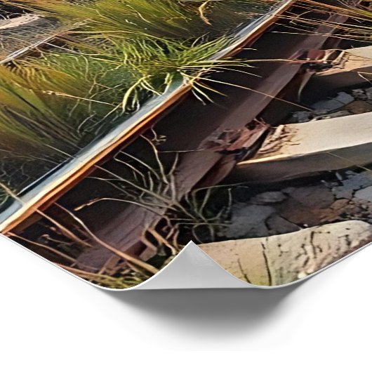 Ivy and Graffiti  Covered Abandoned Train  ポスター (角)