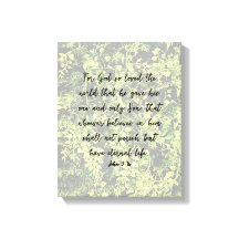 Ivy Greenery Pattern John 3:16 Bible Verse Art
