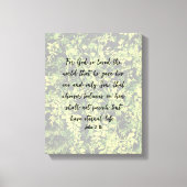 Ivy Greenery Pattern John 3:16 Bible Verse Art キャンバスプリント (正面)