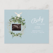 Ivy Ultrasound Photo Boy Baby Shower by Mail Bunny インビテーションポストカード (正面)