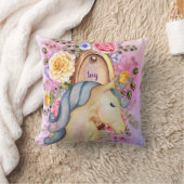 IVY - Unicorn Dreamsという名前の女のパーソナライズされた子 クッション (ブランケット)