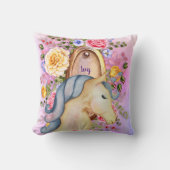 IVY - Unicorn Dreamsという名前の女のパーソナライズされた子 クッション (正面)