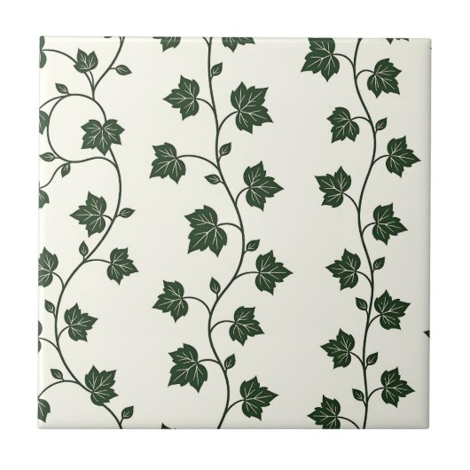 Ivy Vine Seamless Pattern Classic Green タイル (正面)