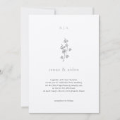 Ivy Wedding invite, Black and 結婚 white's 招待状 (正面)