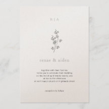 Ivy Wedding invite, Black and 結婚 white's