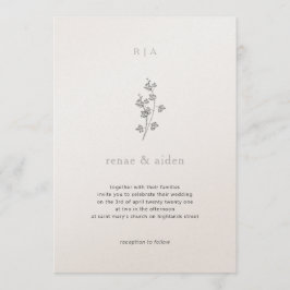 Ivy Wedding invite, Black and 結婚 white's 招待状