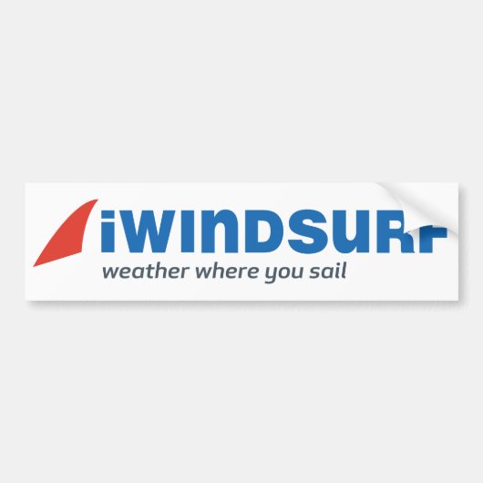 iWの白のステッカー バンパーステッカー (正面)