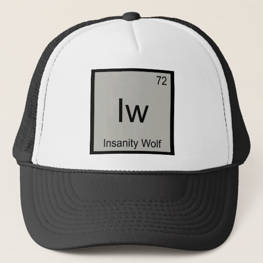 Iw - 狂気のオオカミ 化学元素記号 ミーム T キャップ (正面)