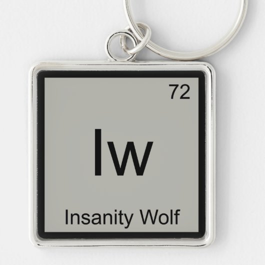 Iw - Insanity Wolf 化学元素記号 ミーム T キーホルダー (正面)