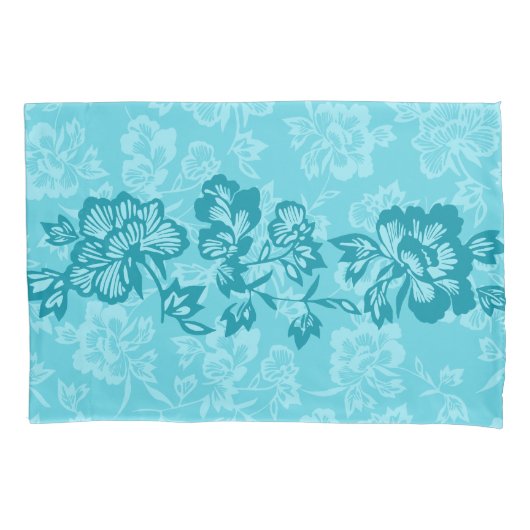 Iwalaniのヴィンテージハワイの花バンドリバーシブル 枕カバー (正面)