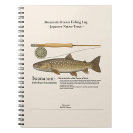 Iwana Mountain Stream Fishing Log Photo Notebook ノートブック