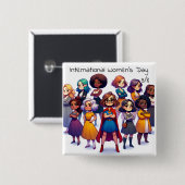 IWD | 女国際的の日は3月8日 缶バッジ (正面&裏面)