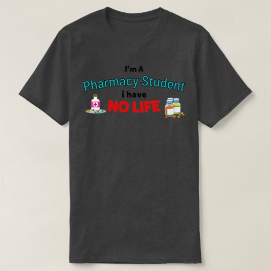 Ix27m薬学学生I Have No Life おもしろい Red Tシャツ (デザイン正面)