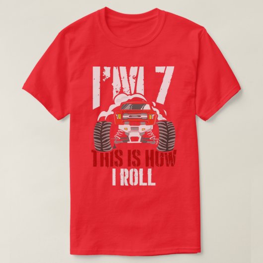Ix27m 7これは私が7歳の転がトラックレーサーを使用する方法である tシャツ (デザイン正面)
