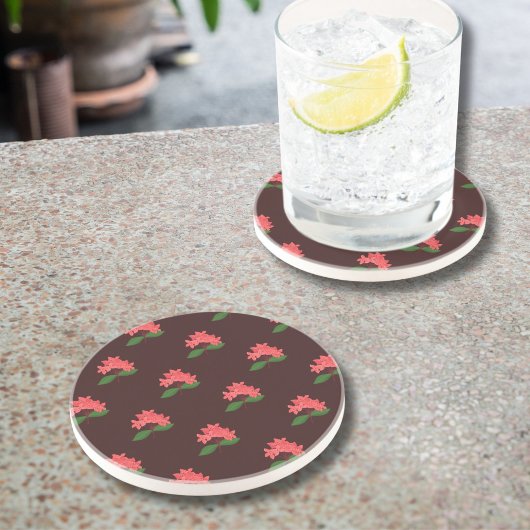 Ixora、マハ・サラカム（暗）砂岩の花 コースター