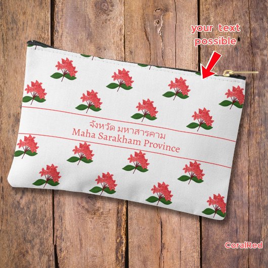 Ixora Coccinea、マハ・サラカムの花 アクセサリーポーチ